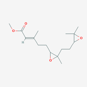 molecular formula C16H26O4 B106164 methyl (E)-5-[3-[2-(3,3-dimethyloxiran-2-yl)ethyl]-3-methyloxiran-2-yl]-3-methylpent-2-enoate CAS No. 120293-93-8