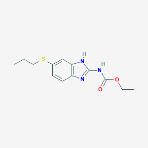molecular formula C13H17N3O2S B106192 ethyl N-(6-propylsulfanyl-1H-benzimidazol-2-yl)carbamate CAS No. 139751-05-6