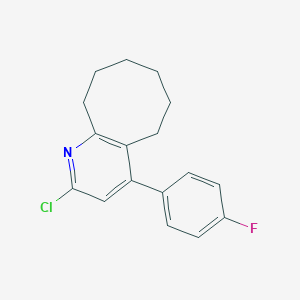molecular formula C17H17ClFN B106210 2-Chloro-4-(4-fluorophenyl)-5,6,7,8,9,10-hexahydrocycloocta[b]pyridine CAS No. 132813-14-0