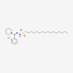 B106216 N-[(E)-[(2-chlorophenyl)-piperidin-1-ylmethylidene]amino]hexadecane-1-sulfonamide CAS No. 18118-66-6