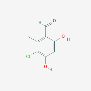 molecular formula C8H7ClO3 B106228 3-Chloro-4,6-dihydroxy-2-methylbenzaldehyde CAS No. 83324-59-8