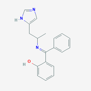 molecular formula C₁₉H₁₉N₃O B106256 2-((N-(1-(1H-Imidazol-4-yl)-2-propyl)imino)phenylmethyl)phenol CAS No. 139191-80-3