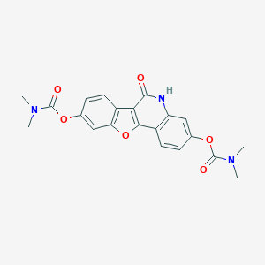 molecular formula C21H19N3O6 B106257 6-Oxo-5,6-dihydrobenzofuro[3,2-c]quinoline-3,9-diyl bis(dimethylcarbamate) CAS No. 129794-24-7