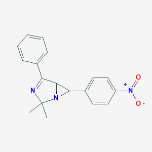 molecular formula C18H17N3O2 B106331 2,2-Dimethyl-6-(4-nitrophenyl)-4-phenyl-1,3-diazabicyclo[3.1.0]hex-3-ene CAS No. 15757-54-7