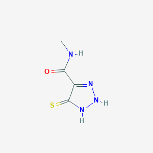 molecular formula C4H6N4OS B010637 N-methyl-5-sulfanylidene-1,2-dihydrotriazole-4-carboxamide CAS No. 100097-71-0