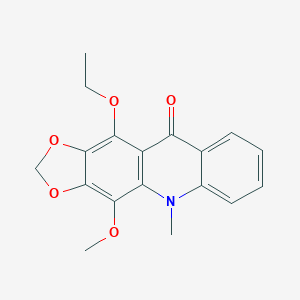 molecular formula C18H17NO5 B106405 11-Ethoxy-4-methoxy-5-methyl-[1,3]dioxolo[4,5-b]acridin-10-one CAS No. 17014-54-9