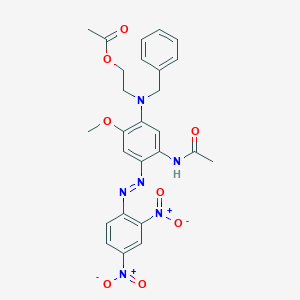 molecular formula C26H26N6O8 B106409 Acetamide, N-[5-[[2-(acetyloxy)ethyl](phenylmethyl)amino]-2-[(2,4-dinitrophenyl)azo]-4-methoxyphenyl]- CAS No. 16421-41-3