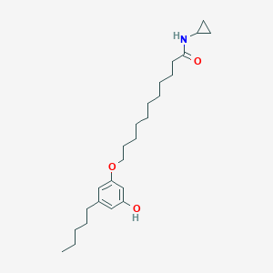 molecular formula C25H41NO3 B106412 N-cyclopropyl-11-(3-hydroxy-5-pentylphenoxy)undecanamide CAS No. 869376-63-6