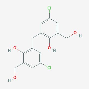 molecular formula C15H14Cl2O4 B106421 4-Chloro-2-[[5-chloro-2-hydroxy-3-(hydroxymethyl)phenyl]methyl]-6-(hydroxymethyl)phenol CAS No. 40542-32-3