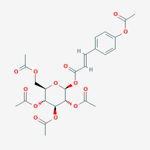 molecular formula C25H28O13 B106428 Glucopyranose, 2,3,4,6-tetraacetate 1-(p-hydroxycinnamate) acetate, beta-D- CAS No. 18449-70-2