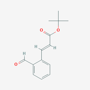 molecular formula C14H16O3 B010645 (E)-3-(2-Formylphenyl)-2-propenoic acid 1,1-dimethyl ethyl ester CAS No. 103890-69-3
