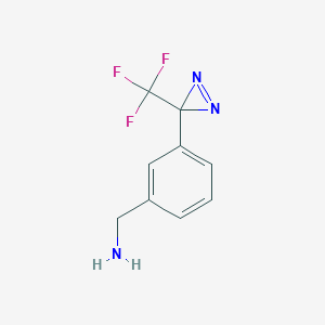 molecular formula C9H8F3N3 B106475 Benzenemethanamine, 3-[3-(trifluoromethyl)-3H-diazirin-3-yl]- CAS No. 870562-47-3