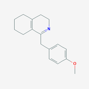 molecular formula C17H21NO B106492 3,4,5,6,7,8-Hexahydro-1-[(4-methoxyphenyl)methyl]isoquinoline CAS No. 51072-35-6