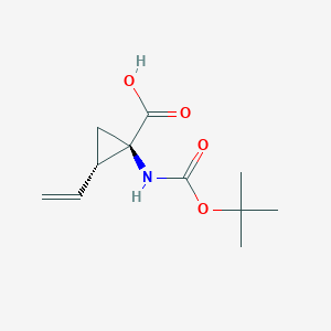 molecular formula C11H17NO4 B106639 (1R,2S)-1-tert-Butoxycarbonylamino-2-vinylcyclopropanecarboxylic acid CAS No. 159622-10-3