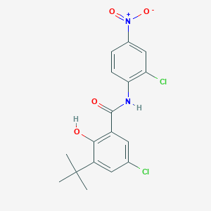 molecular formula C17H16Cl2N2O4 B106720 5-Chloro-3-tert-butyl-2'-chloro-4'-nitrosalicylanilide CAS No. 16128-96-4