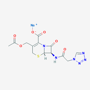 molecular formula C13H13N6NaO6S B106761 SODIUM (6R-TRANS)-3-(ACETOXYMETHYL)-8-OXO-7-(1H-TETRAZOL-1-YLACETAMIDO)-5-THIA-1-AZABICYCLO[4.2.0]OCT-2-ENE-2-CARBOXYLATE CAS No. 27164-45-0