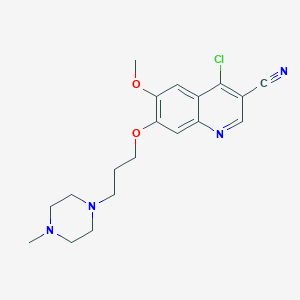 molecular formula C19H23ClN4O2 B106858 4-Chloro-6-methoxy-7-(3-(4-methylpiperazin-1-yl)propoxy)quinoline-3-carbonitrile CAS No. 492444-39-0