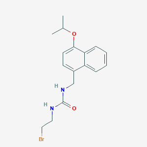 molecular formula C17H21BrN2O2 B010690 Urea, 1-(2-bromoethyl)-3-(4-isopropoxy-1-naphthylmethyl)- CAS No. 102434-27-5