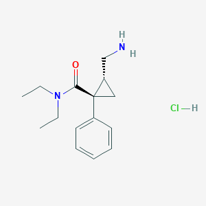 molecular formula C₁₅H₂₃ClN₂O B106951 盐酸(1R,2R)-2-(氨基甲基)-N,N-二乙基-1-苯基环丙烷甲酰胺 CAS No. 105310-47-2