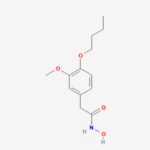 molecular formula C13H19NO4 B106996 Acetohydroxamic acid, 2-(4-butoxy-3-methoxyphenyl)- CAS No. 15560-61-9