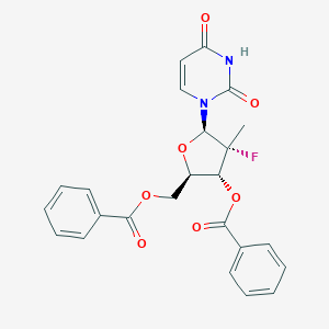 molecular formula C24H21FN2O7 B107023 [(2R,3R,4R,5R)-3-Benzoyloxy-5-(2,4-dioxopyrimidin-1-yl)-4-fluoro-4-methyl-tetrahydrofuran-2-yl]methyl benzoate CAS No. 863329-65-1