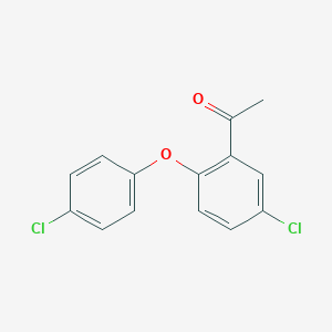 molecular formula C14H10Cl2O2 B107067 1-(2-(4-Chlorophenoxy)-5-chlorophenyl)ethanone CAS No. 129643-72-7