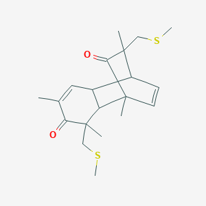 molecular formula C20H28O2S2 B107088 1,4-Ethanonaphthalene-6,9(4H)-dione, 1,4a,5,8a-tetrahydro-4,5,7,10-tetramethyl-5,10-bis[(methylthio)methyl]- CAS No. 16265-89-7