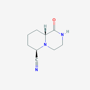 molecular formula C9H13N3O B010711 (6R,9Ar)-1-oxo-2,3,4,6,7,8,9,9a-octahydropyrido[1,2-a]pyrazine-6-carbonitrile CAS No. 110814-90-9
