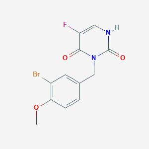 molecular formula C12H10BrFN2O3 B010720 Uracil, 3-(3-bromo-4-methoxybenzyl)-5-fluoro- CAS No. 102613-16-1