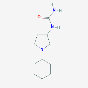 molecular formula C11H21N3O B107239 (1-Cyclohexyl-3-pyrrolidinyl)urea CAS No. 18471-33-5