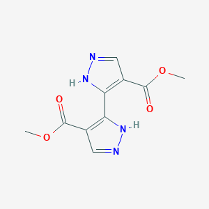 molecular formula C10H10N4O4 B107278 [3,3'-Bipyrazole]-4,4'-dicarboxylic acid, dimethyl ester CAS No. 16267-25-7