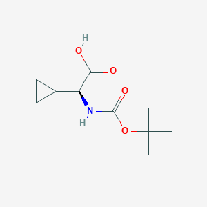 molecular formula C10H17NO4 B107306 (S)-tert-Butoxycarbonylamino-cyclopropyl-acetic acid CAS No. 155976-13-9