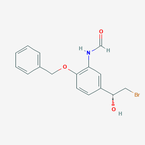 molecular formula C16H16BrNO3 B107349 (R)-N-[5-(2-Bromo-1-hydroxyethyl)-2-(phenylmethoxy)phenyl]formamide CAS No. 201677-59-0