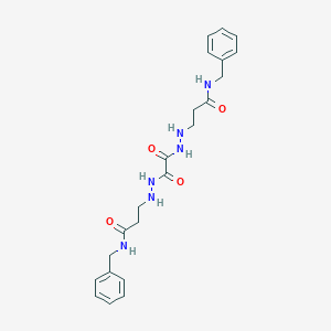 molecular formula C22H28N6O4 B010739 Oxalic acid, bis(2-(2-(benzylcarbamoyl)ethyl)hydrazide) CAS No. 101502-01-6
