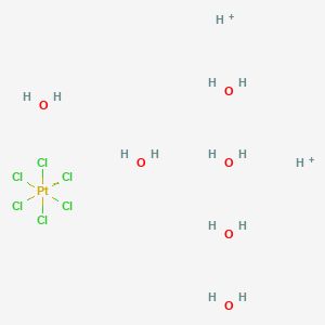 molecular formula Cl6H14O6Pt B107443 Hydrogen hexachloroplatinate(IV) hexahydrate CAS No. 18497-13-7
