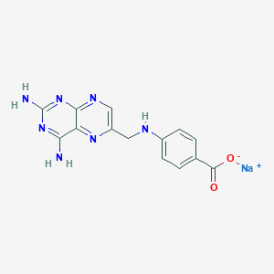 molecular formula C14H12N7NaO2 B010747 4-{[(2,4-二氨基蝶啶-6-基)甲基]氨基}苯甲酸钠 CAS No. 100929-45-1