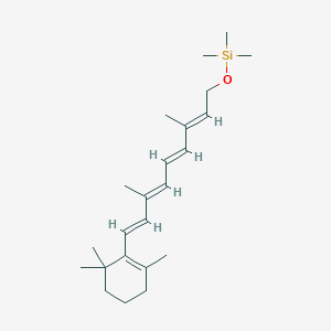 molecular formula C23H38OSi B107476 [(2E,4E,6E,8E)-3,7-dimethyl-9-(2,6,6-trimethylcyclohexen-1-yl)nona-2,4,6,8-tetraenoxy]-trimethylsilane CAS No. 16729-17-2