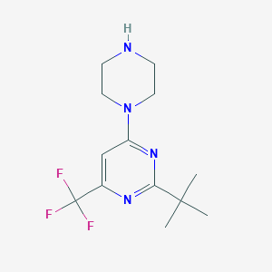 molecular formula C13H19F3N4 B107484 2-(叔丁基)-4-(哌嗪-1-基)-6-(三氟甲基)嘧啶 CAS No. 219599-99-2