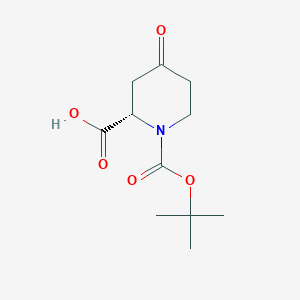 molecular formula C11H17NO5 B107517 (S)-1-(tert-butoxycarbonyl)-4-oxopiperidine-2-carboxylic acid CAS No. 198646-60-5