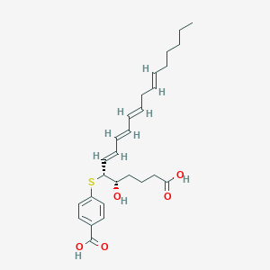 molecular formula C27H36O5S B10752164 4-[(4S,5R,6E,8E,10E,13E)-1-carboxy-4-hydroxynonadeca-6,8,10,13-tetraen-5-yl]sulfanylbenzoic acid 