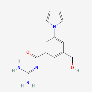 molecular formula C13H14N4O2 B10752195 N-(diaminomethylidene)-3-(hydroxymethyl)-5-pyrrol-1-ylbenzamide CAS No. 168620-45-9