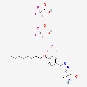 molecular formula C24H30F9N3O6S B10752318 (2S)-2-amino-2-[5-[4-octoxy-3-(trifluoromethyl)phenyl]-1,3,4-thiadiazol-2-yl]propan-1-ol;2,2,2-trifluoroacetic acid 