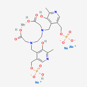 molecular formula C22H29MnN4Na3O14P2 B10752335 Trisodium;[4-[[carboxymethyl-[2-[carboxymethyl-[[3-hydroxy-5-[[hydroxy(oxido)phosphoryl]oxymethyl]-2-methylpyridin-4-yl]methyl]amino]ethyl]amino]methyl]-5-hydroxy-6-methylpyridin-3-yl]methyl phosphate;manganese 