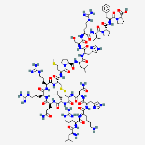 molecular formula C112H184N40O25S3 B10752365 H-Leu-Arg-Lys-His-Asn-Cys(1)-Leu-Gln-Arg-Arg-Cys(1)-Met-Pro-Leu-His-Ser-Arg-Val-Pro-Phe-Pro-OH 