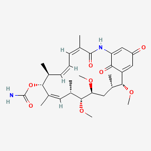 molecular formula C30H42N2O8 B10752422 [(4Z,6Z,8S,9R,10Z,12S,13R,14S,16S,17R)-13,14,17-trimethoxy-4,8,10,12,16-pentamethyl-3,20,22-trioxo-2-azabicyclo[16.3.1]docosa-1(21),4,6,10,18-pentaen-9-yl] carbamate 