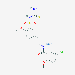 molecular formula C19H21ClN3NaO5S2 B10752440 Clamikalant sodium 
