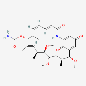 molecular formula C30H42N2O8 B10752492 [(4E,6Z,9R,10E,12S,13R,14S,16S,17R)-13,14,17-trimethoxy-4,8,10,12,16-pentamethyl-3,20,22-trioxo-2-azabicyclo[16.3.1]docosa-1(21),4,6,10,18-pentaen-9-yl] carbamate 