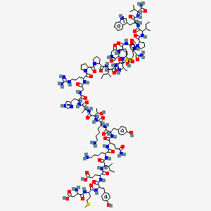 molecular formula C145H219N39O39S3 B10752542 H-DL-Asp-DL-Met-DL-Tyr-DL-Glu-DL-xiIle-DL-Lys-DL-Gln-DL-Tyr-DL-Lys-DL-xiThr-DL-Ala-DL-His-Gly-DL-Arg-DL-Pro-DL-Pro-DL-xiIle-DL-Cys(1)-DL-Ala-DL-Pro-Gly-DL-Glu-DL-Gln-DL-Cys(1)-DL-Pro-DL-xiIle-DL-Trp-DL-Val-NH2 