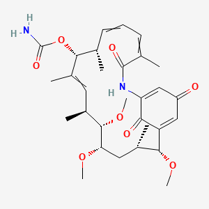 molecular formula C30H42N2O8 B10752720 [(8S,9R,12S,13S,14S,16S,17R)-13,14,17-trimethoxy-4,8,10,12,16-pentamethyl-3,20,22-trioxo-2-azabicyclo[16.3.1]docosa-1(21),4,6,10,18-pentaen-9-yl] carbamate 