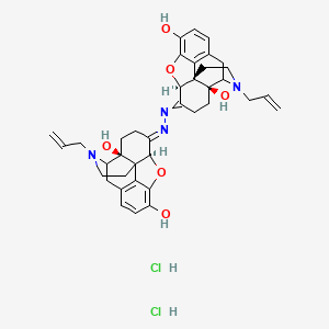 molecular formula C38H44Cl2N4O6 B10752857 (4aS,7E,7aS)-7-[[(4aS,7aS,12bS)-4a,9-dihydroxy-3-prop-2-enyl-2,4,5,6,7a,13-hexahydro-1H-4,12-methanobenzofuro[3,2-e]isoquinolin-7-ylidene]hydrazinylidene]-3-prop-2-enyl-2,4,5,6,7a,13-hexahydro-1H-4,12-methanobenzofuro[3,2-e]isoquinoline-4a,9-diol;dihydrochloride 